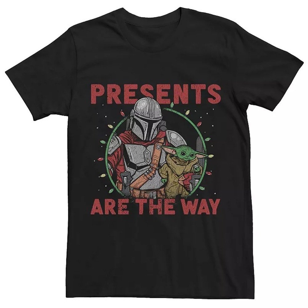 NWT Star Wars Mandalorian Presents Are The Way Christmas T-Shirt Grogu Baby Yoda